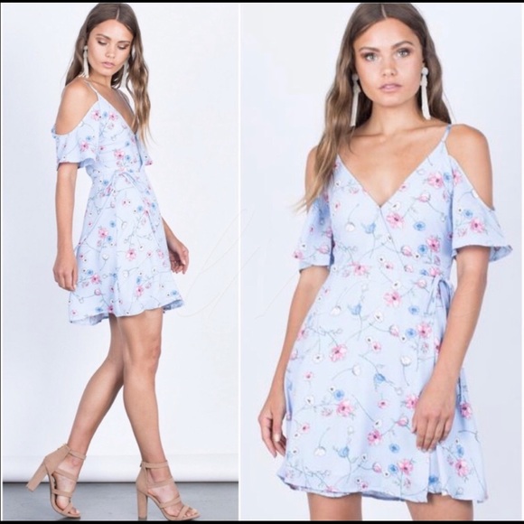 ValMarie Dresses & Skirts - 🆕🎉 Floral Wrap Dress with Cold Shoulder 🌸